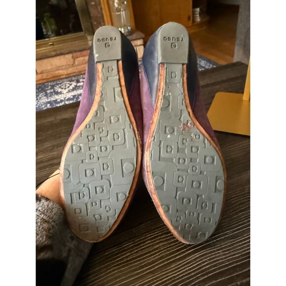 Tsubo Gylda Ankle Strap Amethyst Purple Suede & Navy Blue Leather Flats Sz. 7.5 - Picture 5 of 6